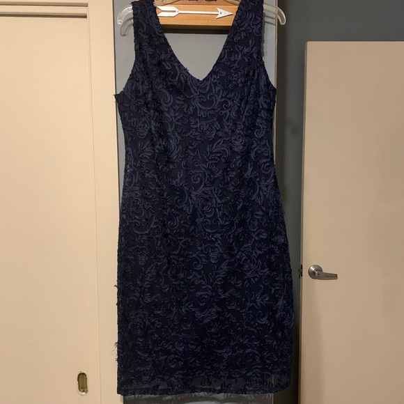 blu sage lace dress | Dresses | Blu Sage Navy Blue Overlay Color:Black (6) Minimal stretch Closure wairgroup:modern fit simple black dresses Short